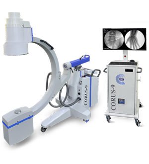 Arco quirúrgico móvil - Corus 9 HD 1k x 1k - Recorders & Medicare Systems - con tubo intensificador de imagen / con columna de vídeo