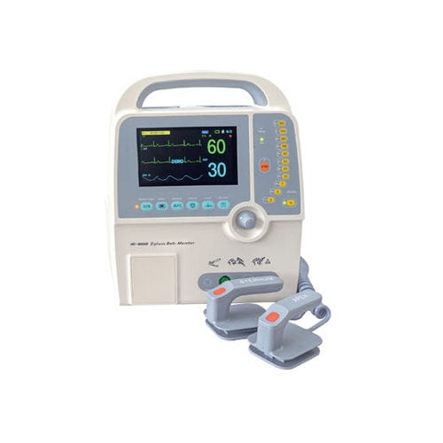 Desfibrilador externo manual - HD-8000D - Jiangsu Hongdu Medical Technology - bifásico / con monitores de ECG y SpO2