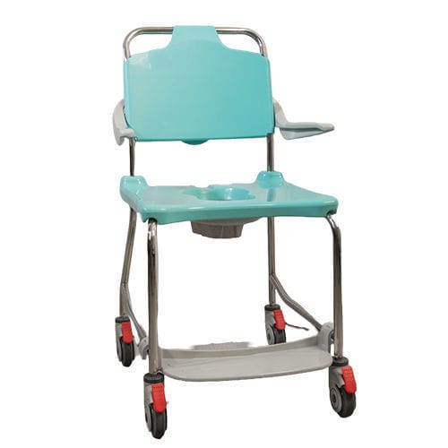 Silla con orinal con reposabrazos - 600ZA001 - Vernacare - con ruedas / con apertura higiénica / con reposapiés