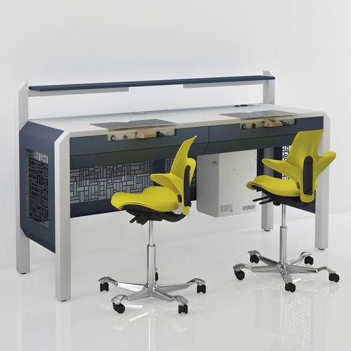 Puesto de trabajo para laboratorio dental con luz - COMP.7 - CATO - con cajones / doble