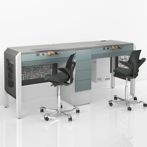 Puesto de trabajo para laboratorio dental con cajones - COMP.9 - CATO - doble