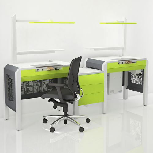 Puesto de trabajo para laboratorio dental con luz - COMP.12 - CATO - con cajones / doble
