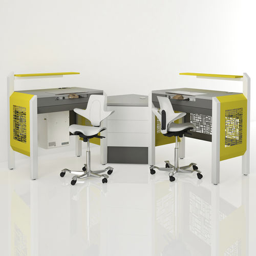 Puesto de trabajo para laboratorio dental con luz - COMP.14 - CATO - con cajones / doble