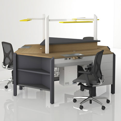 Puesto de trabajo para laboratorio dental con luz - COMP.18 - CATO - con cajones / modular