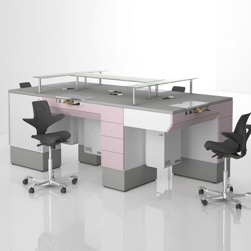 Puesto de trabajo para laboratorio dental con luz - COMP.19 - CATO - con cajones / modular