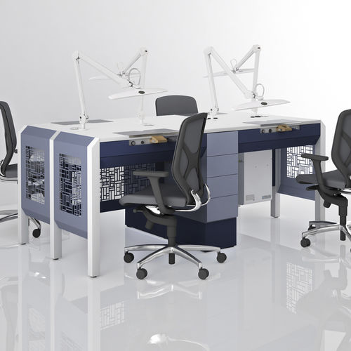 Puesto de trabajo para laboratorio dental con luz - COMP.20 - CATO - con cajones / doble