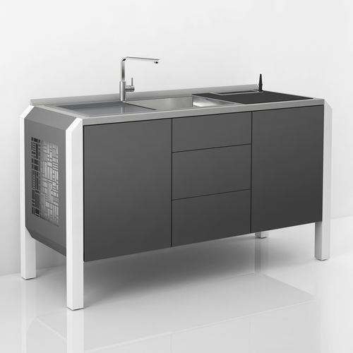 Puesto de trabajo para laboratorio dental con fregadero - COMP.23 - CATO - con reposapiés / modular