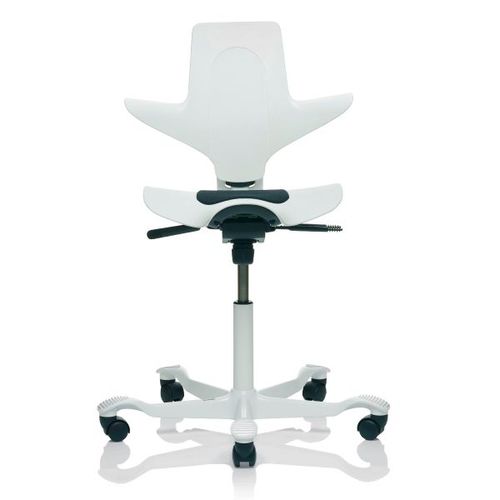Taburete de laboratorio dental - OK SEAT - CATO - de altura variable / con respaldo / con forma de silla de montar