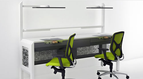 Puesto de trabajo para laboratorio dental con luz - COMP.8  - CATO - con cajones / doble