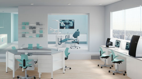 Puesto de trabajo para laboratorio dental de formación - PROGETTO 2 - CATO - con estantes / con luz / con monitor