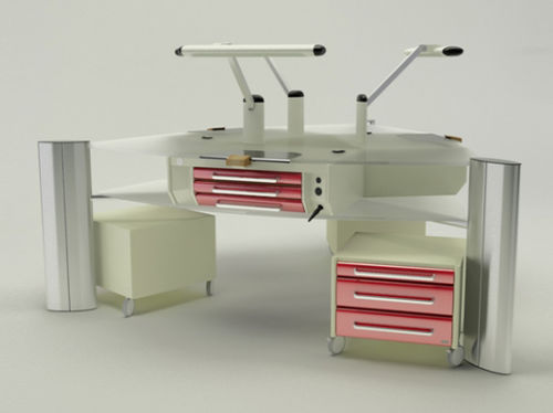 Puesto de trabajo para laboratorio dental con luz - Operativa 12  - CATO - en isla