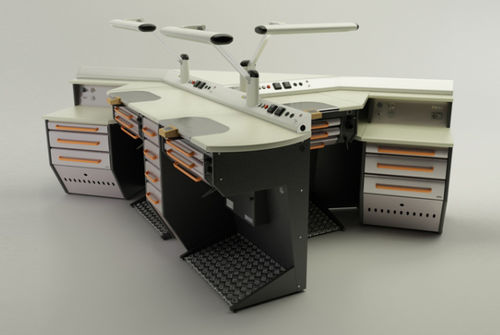 Puesto de trabajo para laboratorio dental con luz - Operativa 16  - CATO - con reposapiés / en isla