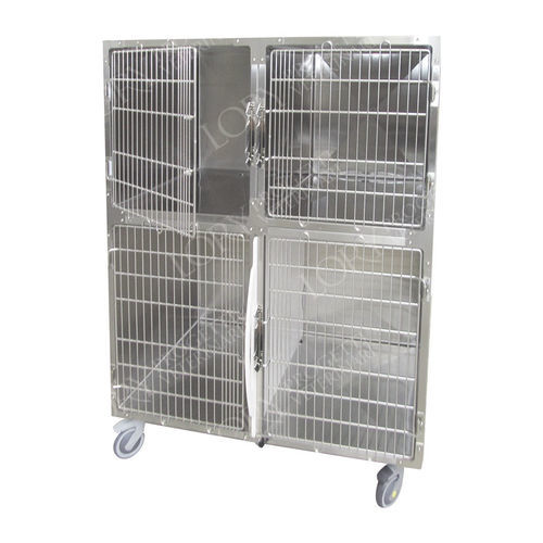 Jaula veterinaria para perros - GA006  - Lory Progetti Veterinari srl - 4 compartimentos / dos cubiertas / con ruedas