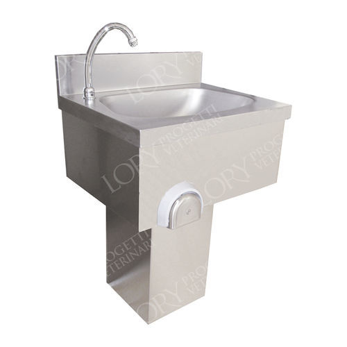 Fregadero quirúrgico 1 unidad - LAV003  - Lory Progetti Veterinari srl - de acero inoxidable / pulsador de rodilla