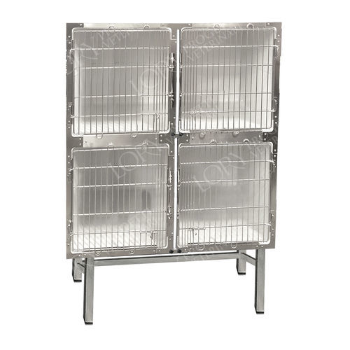 Jaula veterinaria 4 compartimentos - GAPVC003 - Lory Progetti Veterinari srl - dos cubiertas / de acero inoxidable / de PVC