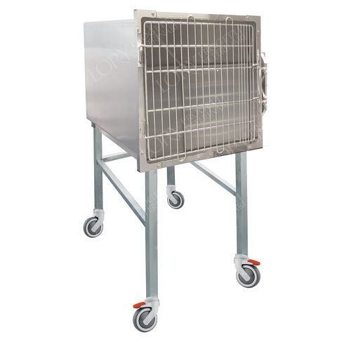 Jaula veterinaria para gatos - GA030 - Lory Progetti Veterinari srl - con ruedas / de acero inoxidable / 1 módulo