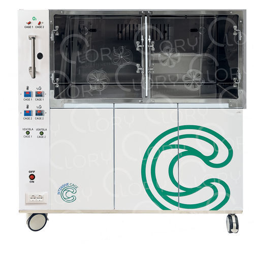 Jaula veterinaria para cuidados intensivos - INT004 - Lory Progetti Veterinari srl - modular / con ruedas / conectada