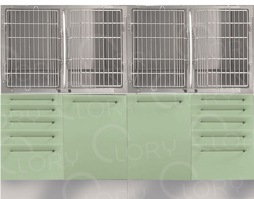 Jaula veterinaria 4 compartimentos - GA035 - Lory Progetti Veterinari srl - de acero inoxidable