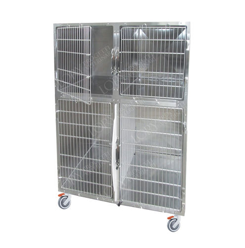 Jaula veterinaria para perros - GA010 - Lory Progetti Veterinari srl - 4 compartimentos / dos cubiertas / con ruedas