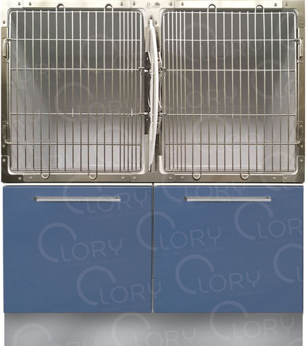 Jaula veterinaria 2 compartimentos - GAPVC009 - Lory Progetti Veterinari srl - dos cubiertas / de PVC