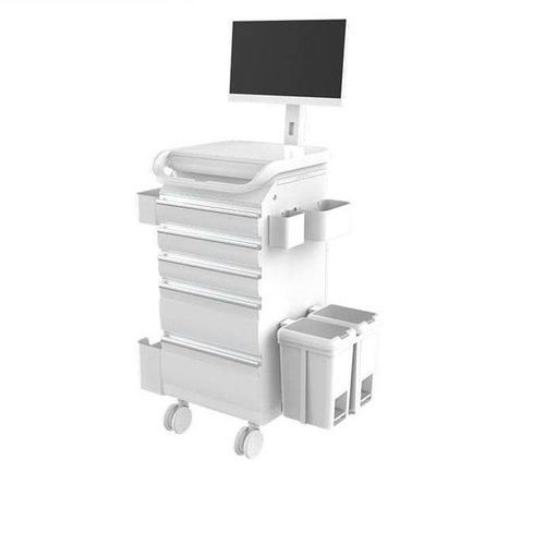 Carro informático para panel PC - BWT-007H - Rooe Medical - de dispensación de medicamentos / con batería / con cajón