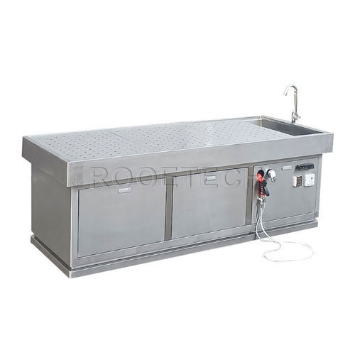 Mesa de embalsamamiento de altura regulable - GA2003B - Rooe Medical - de acero inoxidable / con ventilación