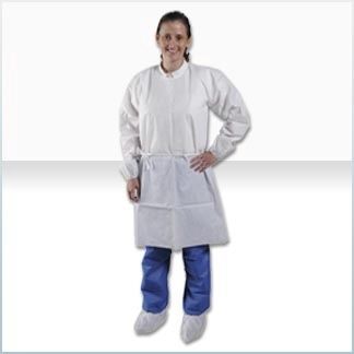 Bata para acompañante unisex - Critical Cover® BarrierTech® - ALPHA PROTECH - de polipropileno / de polietileno / blanca