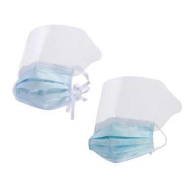 Mascarilla quirúrgica nivel 1 - Critical Cover® ShieldMate® - ALPHA PROTECH - con visera / caja de 25 / azul