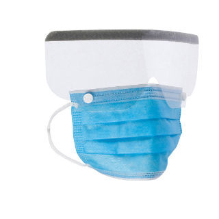 Mascarilla quirúrgica con visera - Critical Cover® Combo® - ALPHA PROTECH - caja de 25 / azul / desechable