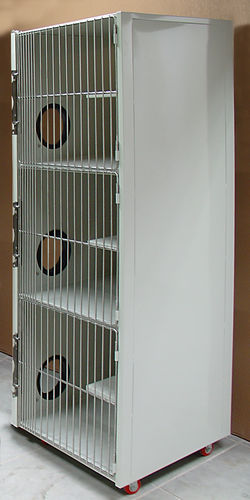 Jaula veterinaria para gatos - 1200-31, 1200-34, 1200-37 - Tristar Vet - 3 compartimentos / de acero inoxidable