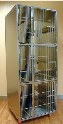 Jaula veterinaria para gatos - 1200-50 - Tristar Vet - 3 compartimentos / de acero inoxidable