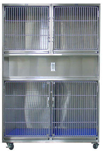Jaula veterinaria de aislamiento - 1300-20 - Tristar Vet - 4 compartimentos / de acero inoxidable / 2 estantes