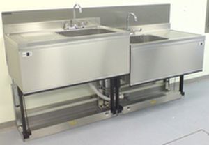 Fregadero de laboratorio - Fully   - Felcon - 2 estaciones / de acero inoxidable / de altura regulable