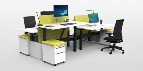 Escritorio modulable - RISE  - ISE Group - de altura regulable / con cajón / eléctrico