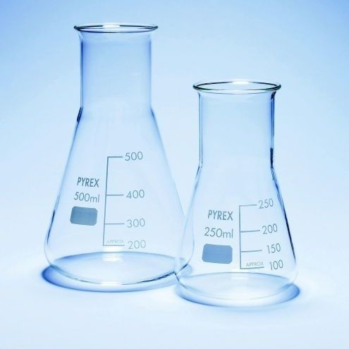 Matraz de laboratorio - Pyrex®  - SciLabware Limited - de vidrio borosilicato / graduado / Erlenmeyer