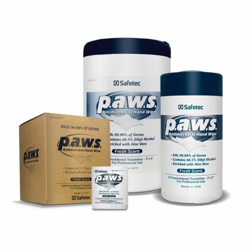 Toallita limpiadora para la higiene de las manos - p.a.w.s.® - Safetec of America