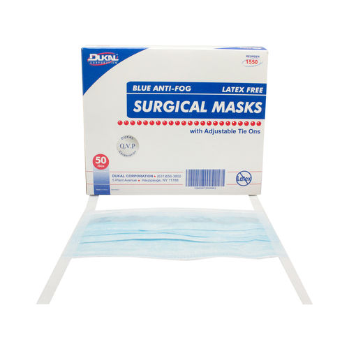 Mascarilla quirúrgica nivel 1 - 1550 - Dukal Corporation - caja de 50 / azul / de tres capas