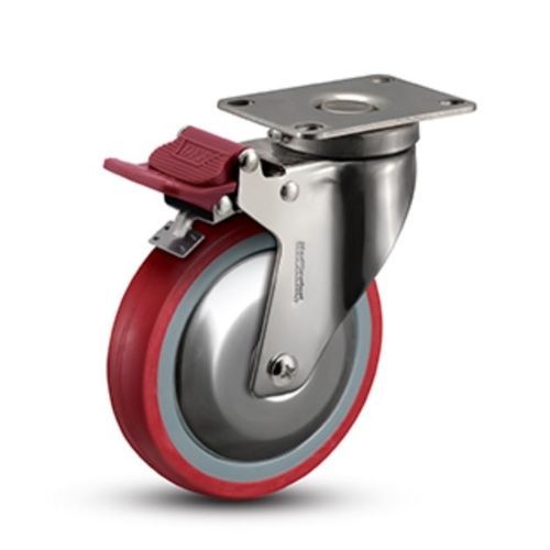 Rueda de acero inoxidable - SX   - MEDCASTER - con freno / giratoria