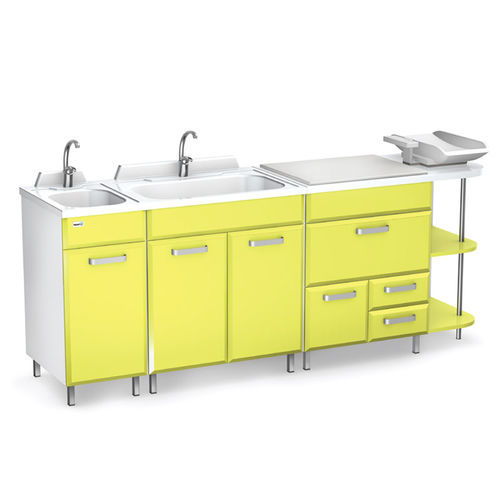 Mueble cambiador con lavabo - KACPEREK series - TECHMED - con fregaderos / para hospital / para guardería