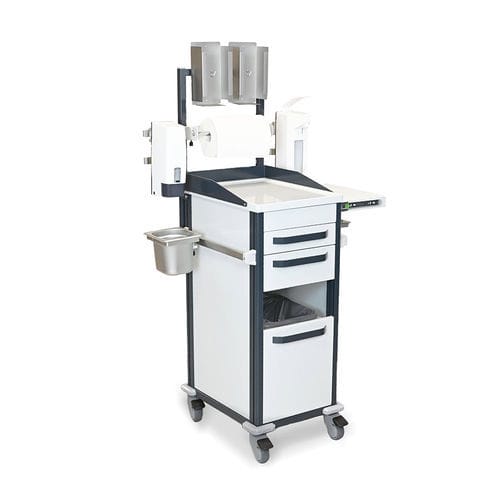 Carro de dispensación de papel - HVIT series - TECHMED - para riesgos infecciosos / de aluminio anodizado / de acero inoxidable