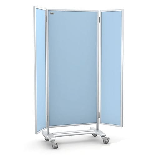 Biombo médico con ruedas - PM series - TECHMED - 3 paneles / de aluminio