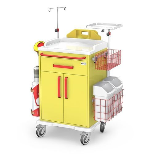 Carro de emergencia - REN/ABS series - TECHMED - para cuidados intensivos / de hospital / para desfibrilador