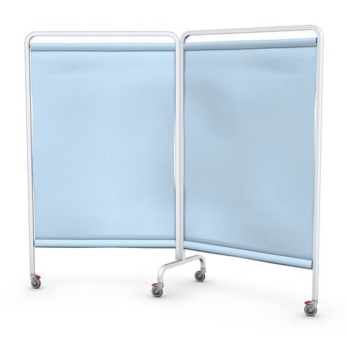 Biombo médico con ruedas - PJ-02 (MAT) - TECHMED - 2 paneles / de acero inoxidable
