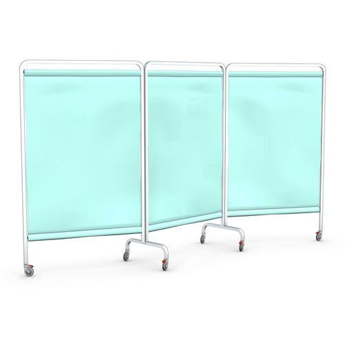 Biombo médico con ruedas - PJ-03 (MAT) - TECHMED - 3 paneles / de acero inoxidable