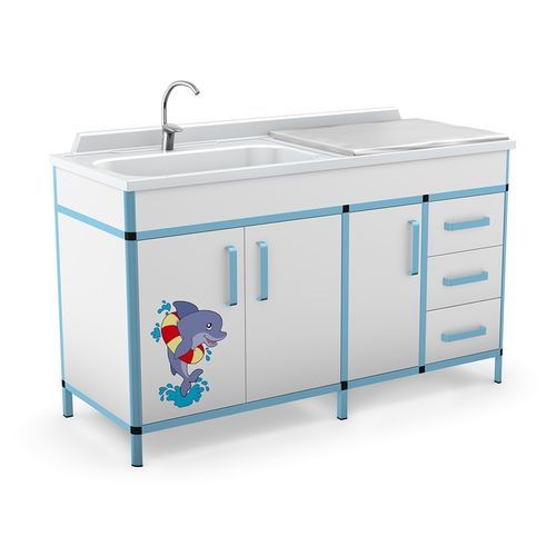 Mesa para cambiar pañales - AGATKA - TECHMED - rectangular / con fregadero / con cajones