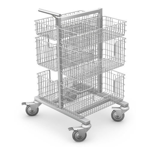 Carro para transporte - WKS-2 - TECHMED - de acero inoxidable / con canasta / móvil