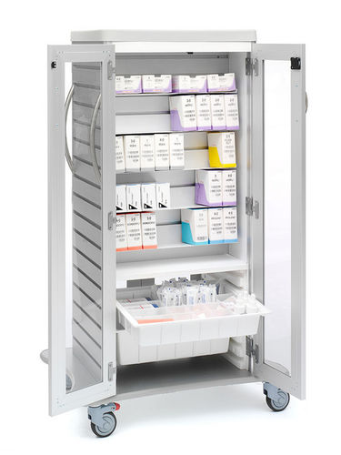 Carro para sutura - S32CSC - Solaire Medical - con puerta / con estante / estructura cerrada