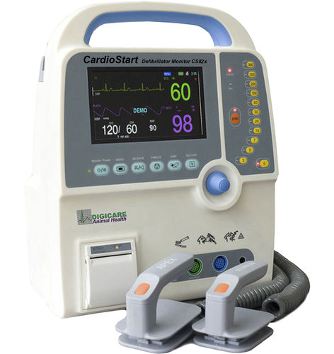 Desfibrilador externo manual - CardioStart CS82xVet - Digicare Animal Health - veterinario / con monitor multiparamétrico
