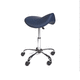taburete para centro sanitario / de altura variable / con ruedas / con forma de silla de montar