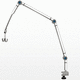 brazo de soporte para respiradores médicos / médico / en riel / de acero inoxidable